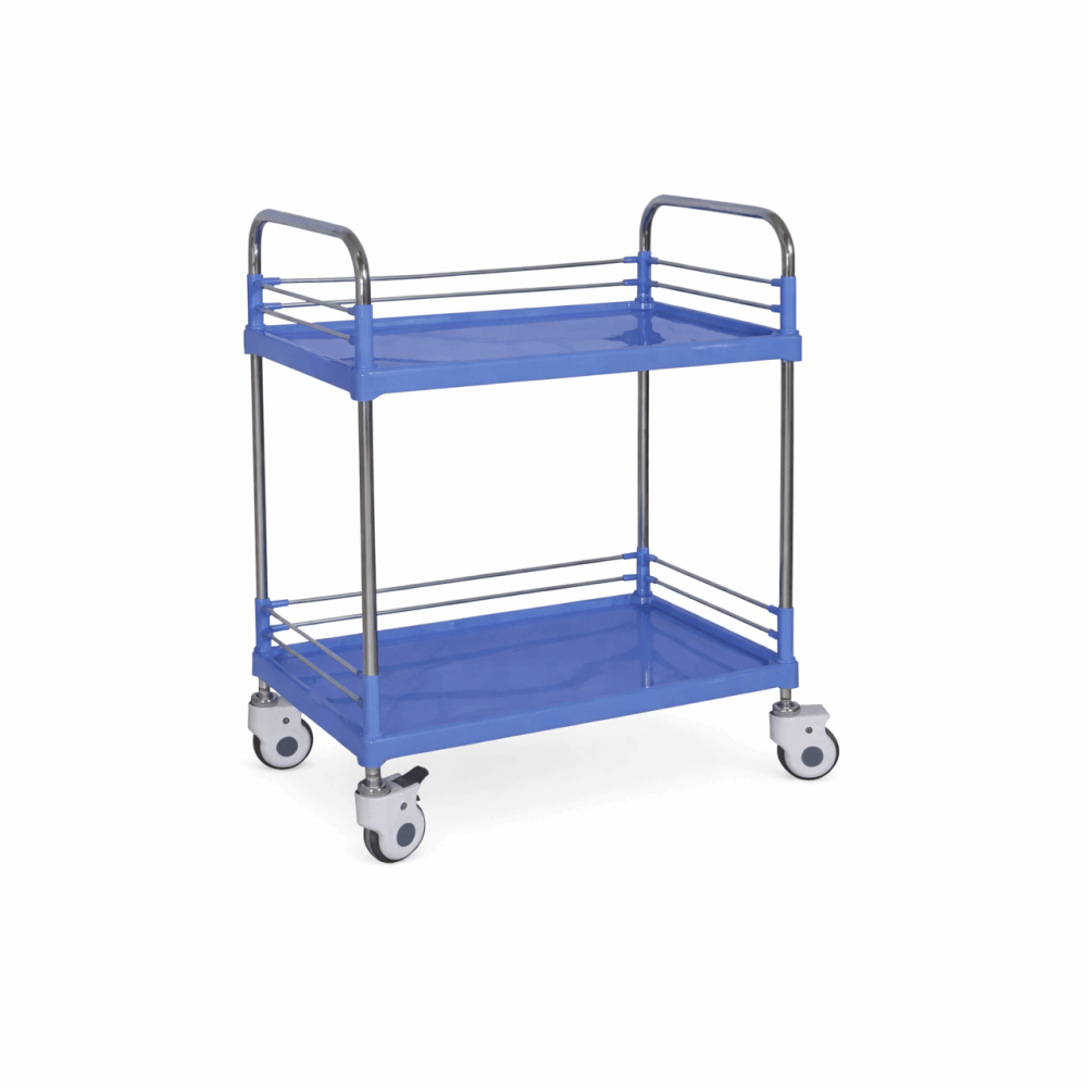 Mobilier Medical Chariot A Pansement En Abs A 2 plateaux 67*47*90 Cm Mls