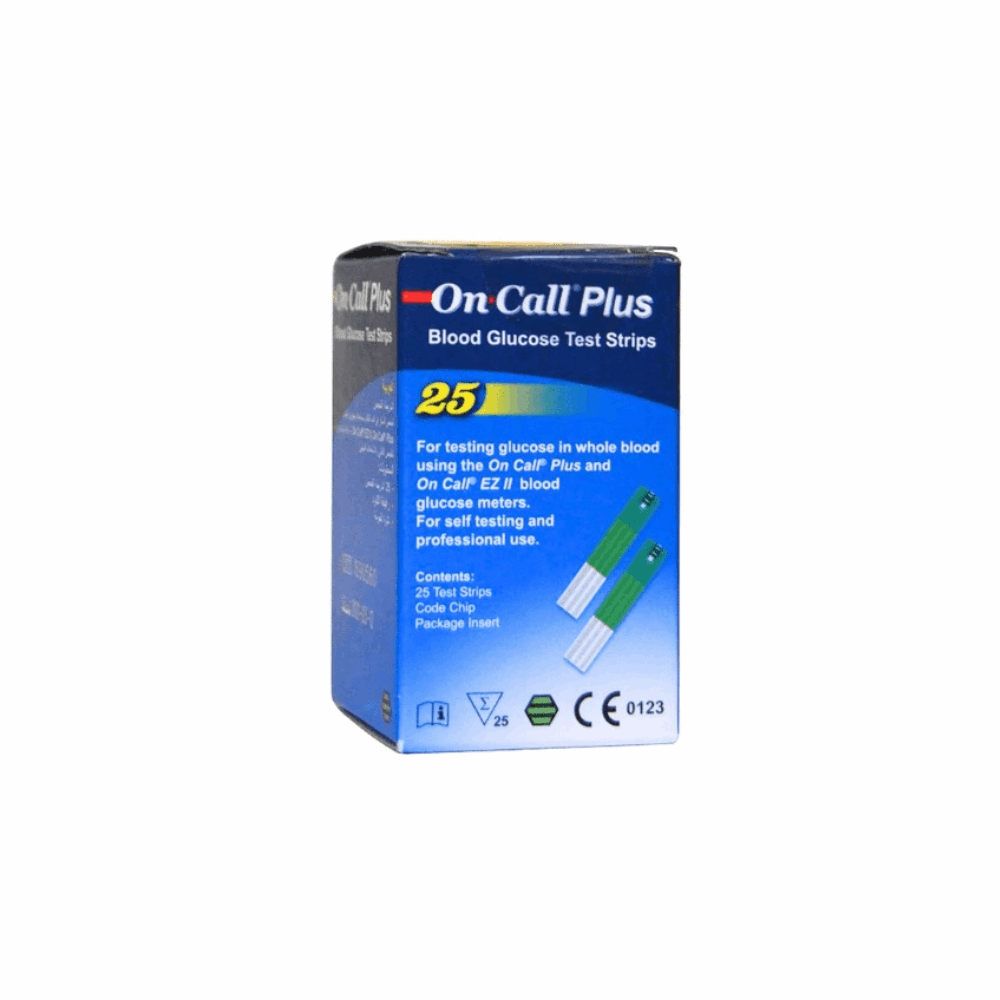 Auto-Diagnostic Diabète Bandelette On Call Plus  25 test 25 test On Call