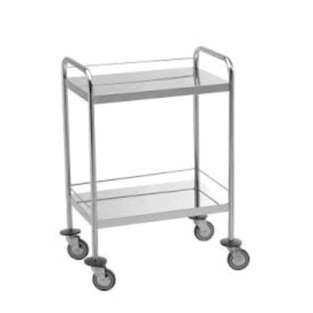Mobilier Medical Chariot De Soin Inox 2 Plateaux 2 Roue Frein 660*420*860